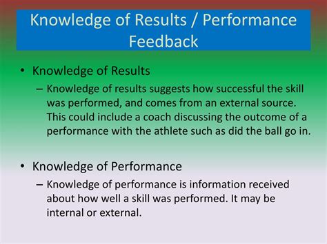 knowledge of performance vs knowledge of results|Knowledge of Results vs Knowledge of Performance .